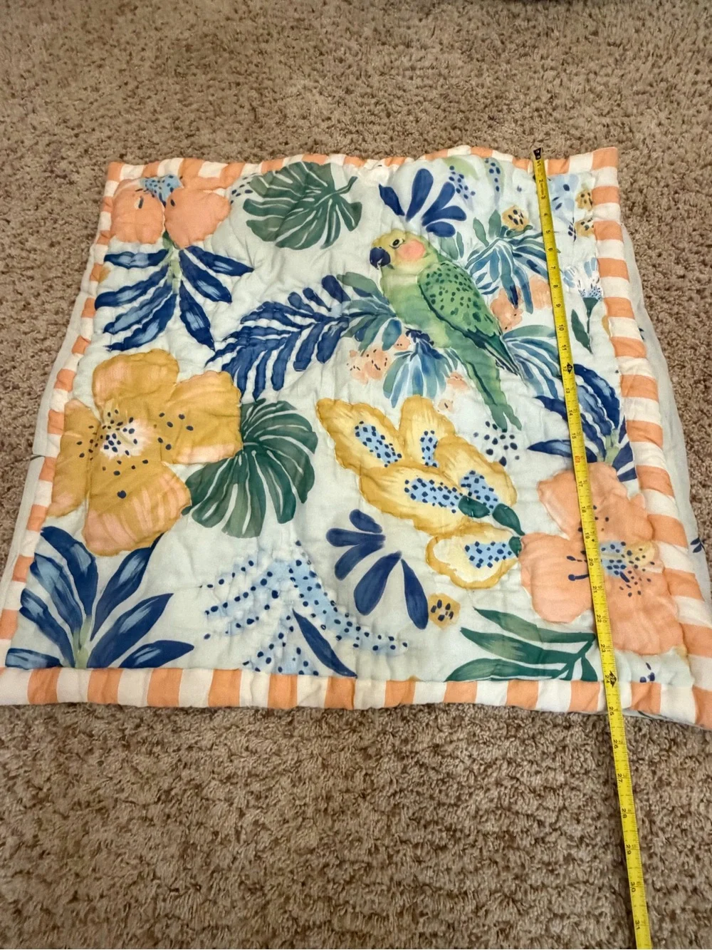 new Anthropologie Ellen merchant cotton voile euro pillow sham Floral Parrot